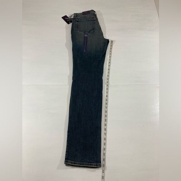 NYDJ Marilyn Jeans Size 6 Blue Denim Straight Leg Mid Rise Distressed #7017U - Picture 11 of 12